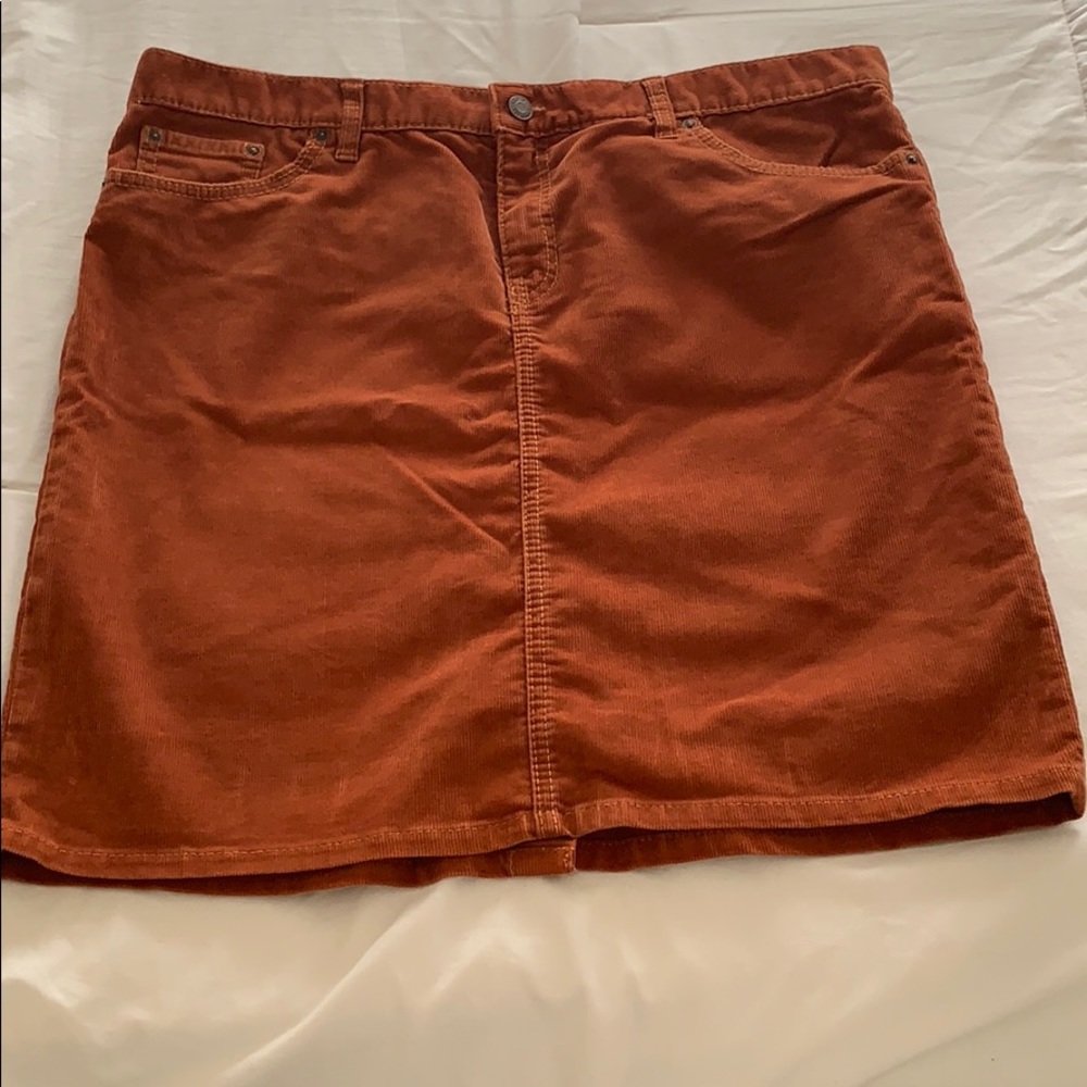 Burnt orange corduroy skirt